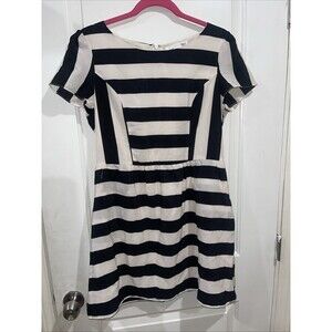 Elle Women’s Dress MIDI Black White Size M